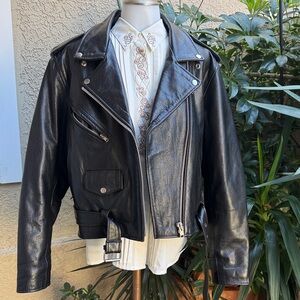 Classic Black Xelement Advanced Motorcycle Gear Genuine Leather Jacket